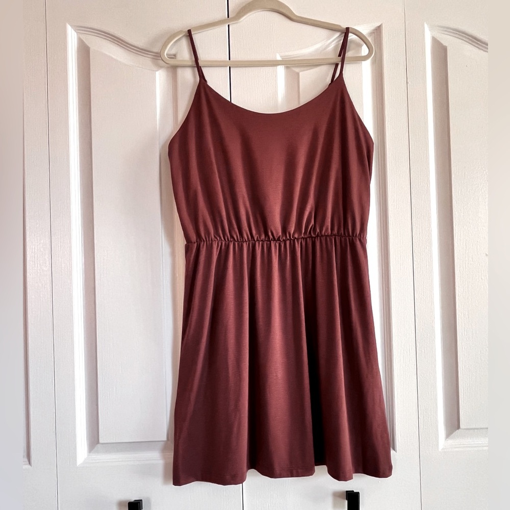 EUC Old Navy brown spaghetti sundress dress L